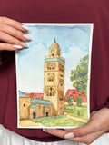 AUI Mosque Watercolor Painting