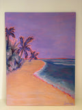 Purple Beach Acrylic Painting