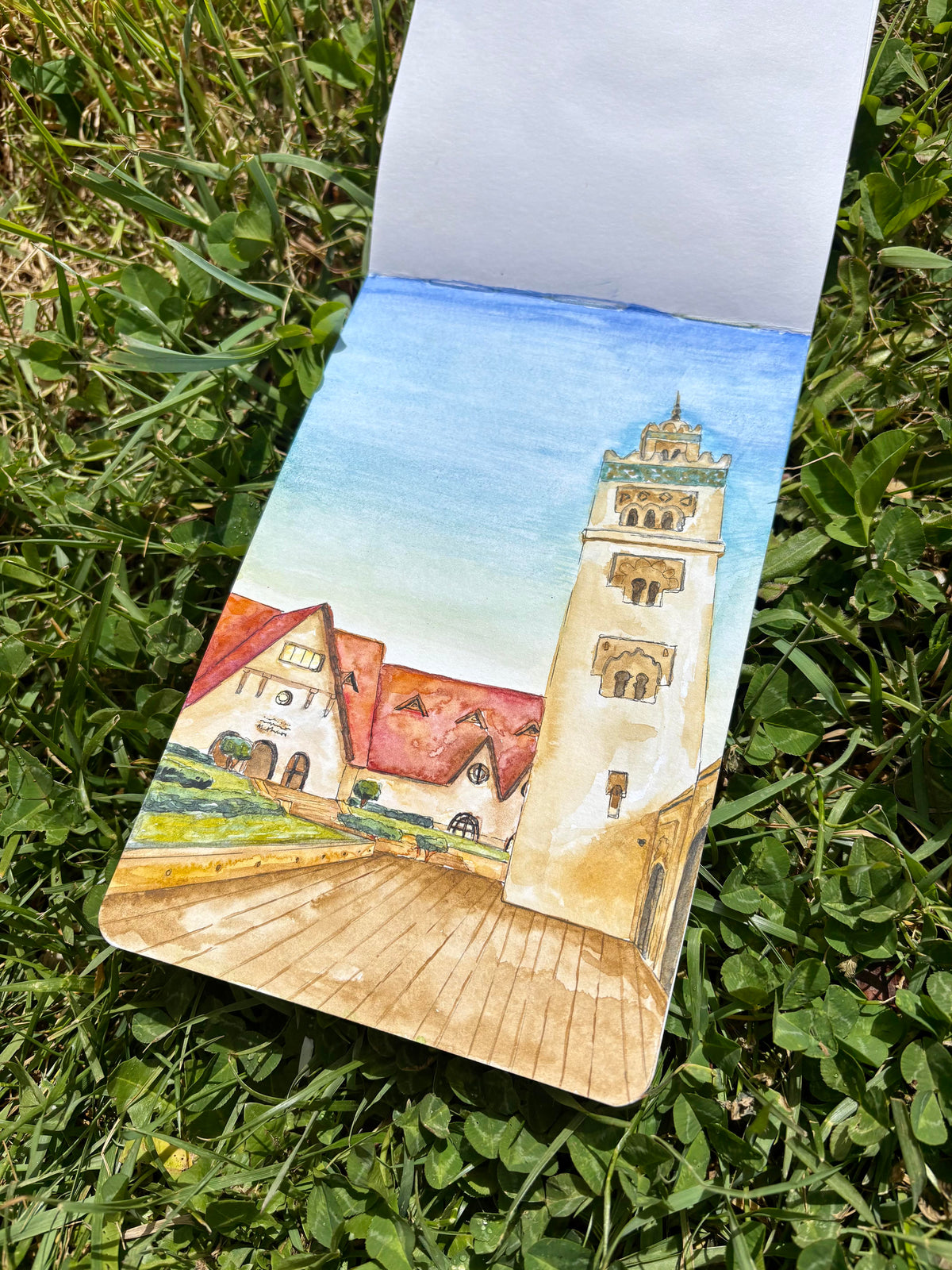 AUI Library + Mosque Watercolor Painting